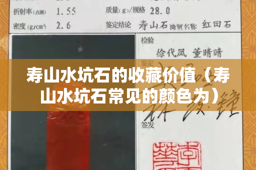 壽山水坑石的收藏價(jià)值（壽山水坑石常見(jiàn)的顏色為）