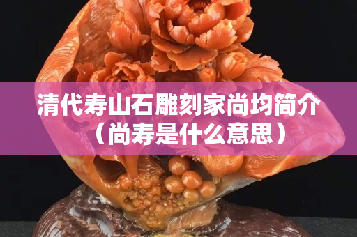 清代壽山石雕刻家尚均簡介（尚壽是什么意思）