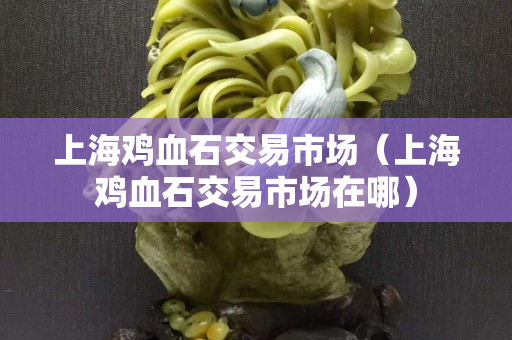 上海雞血石交易市場（上海雞血石交易市場在哪）