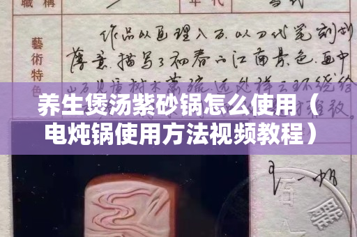 養生煲湯紫砂鍋怎么使用（電燉鍋使用方法視頻教程）