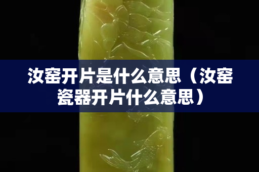汝窯開片是什么意思（汝窯瓷器開片什么意思）