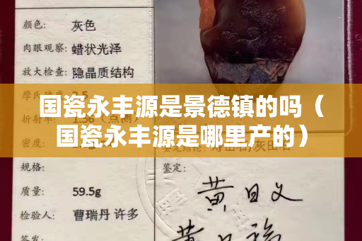 國瓷永豐源是景德鎮(zhèn)的嗎（國瓷永豐源是哪里產(chǎn)的）