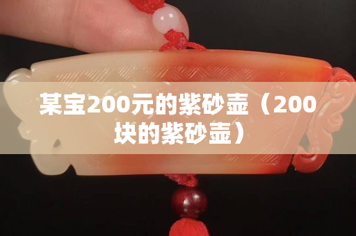 某寶200元的紫砂壺（200塊的紫砂壺）