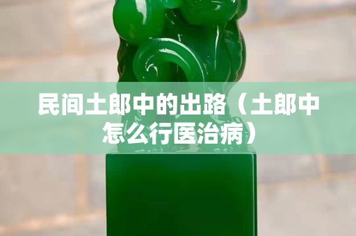 民間土郎中的出路（土郎中怎么行醫治病）