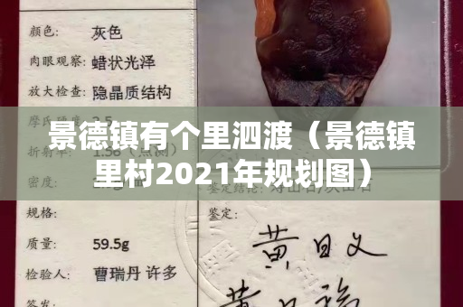 景德鎮有個里泗渡（景德鎮里村2021年規劃圖）