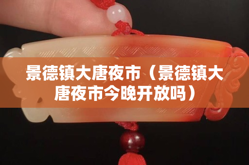 景德鎮大唐夜市（景德鎮大唐夜市今晚開放嗎）