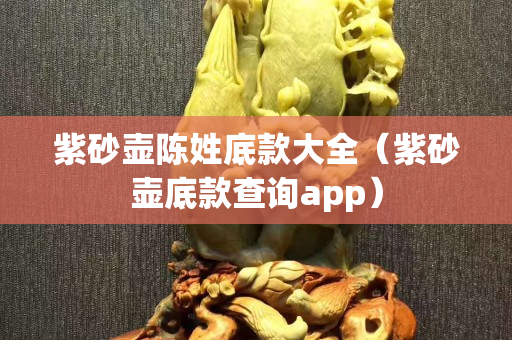 紫砂壺陳姓底款大全（紫砂壺底款查詢app）