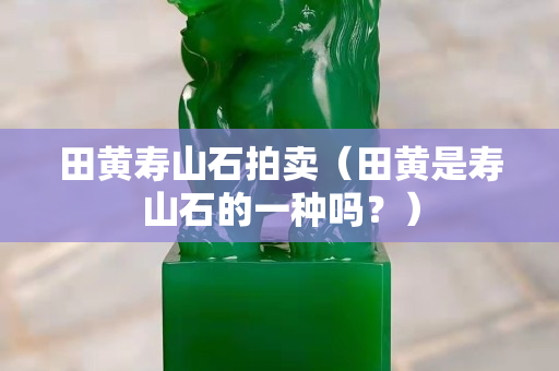 田黃壽山石拍賣（田黃是壽山石的一種嗎？）