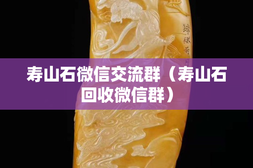 壽山石微信交流群（壽山石回收微信群）