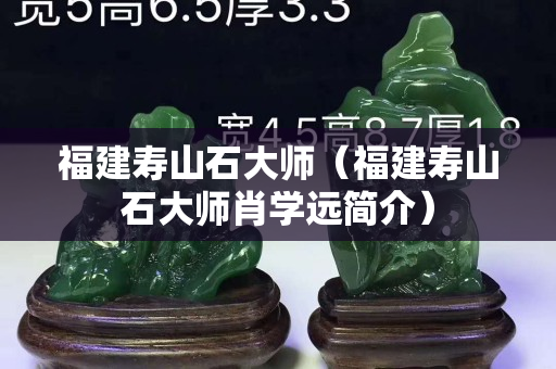 福建壽山石大師（福建壽山石大師肖學遠簡介）
