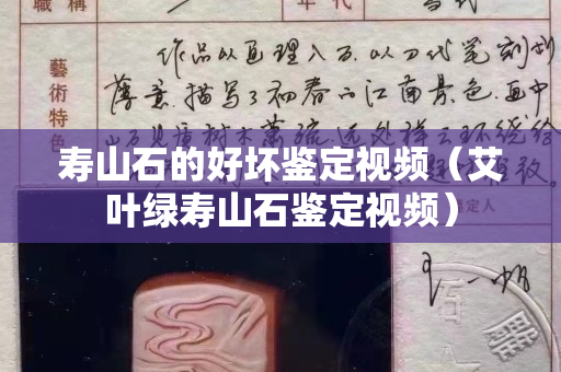 壽山石的好壞鑒定視頻（艾葉綠壽山石鑒定視頻）