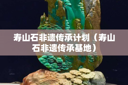 壽山石非遺傳承計劃（壽山石非遺傳承基地）