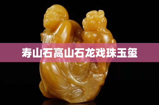 壽山石高山石龍戲珠玉璽