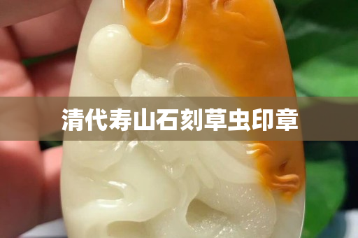 清代壽山石刻草蟲印章