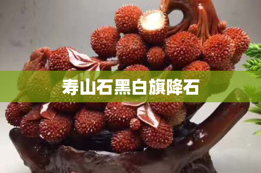 壽山石黑白旗降石