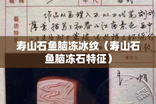 壽山石魚(yú)腦凍冰紋（壽山石魚(yú)腦凍石特征）
