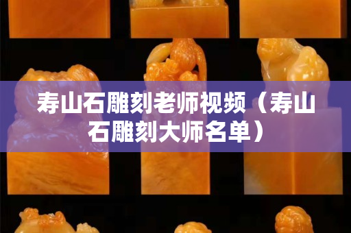 壽山石雕刻老師視頻（壽山石雕刻大師名單）