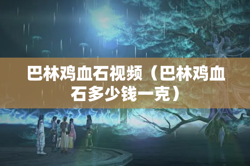 巴林雞血石視頻（巴林雞血石多少錢一克）
