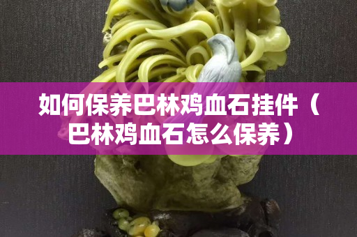 如何保養(yǎng)巴林雞血石掛件（巴林雞血石怎么保養(yǎng)）