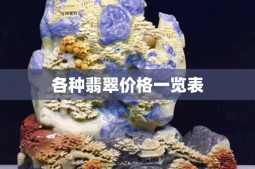各種翡翠價格一覽表