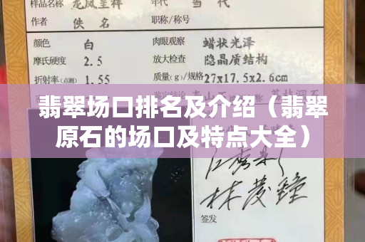 翡翠場口排名及介紹（翡翠原石的場口及特點大全）