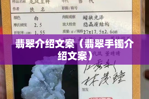 翡翠介紹文案（翡翠手鐲介紹文案）