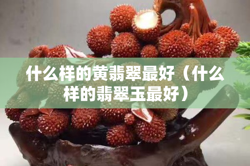 什么樣的黃翡翠最好（什么樣的翡翠玉最好）