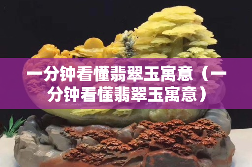 一分鐘看懂翡翠玉寓意（一分鐘看懂翡翠玉寓意）